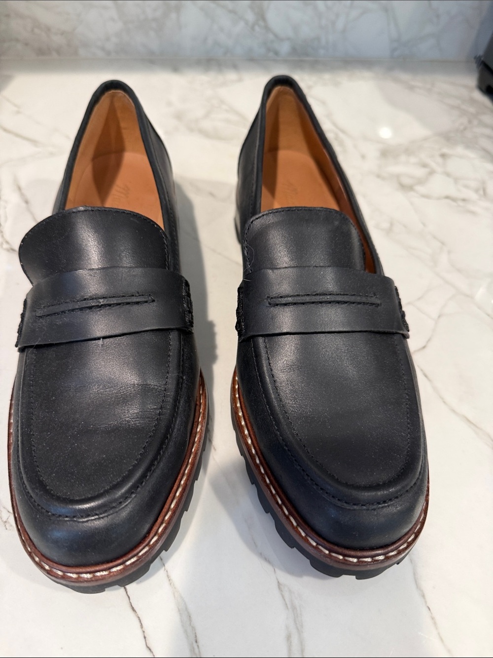 Women’s Madewell Classic Black Leather Penny Loafers